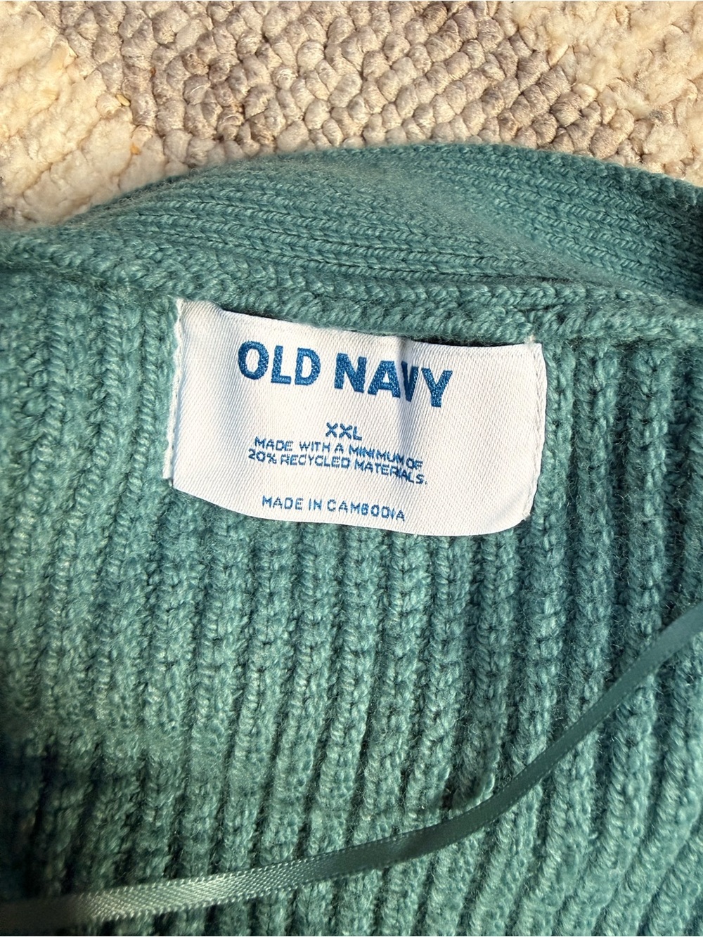 Old Navy Teal Button-Front V-Neck Cardigan Sweater - Picture 3 of 3